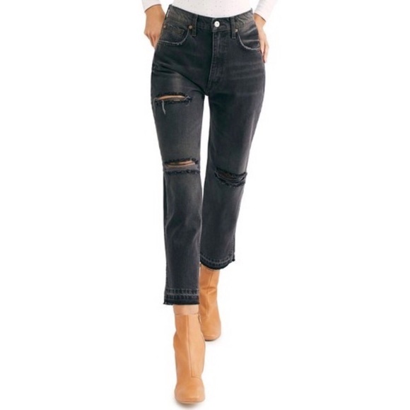 Free People Denim - NWT WE THE FREE 24 Lita Black Cropped Jeans